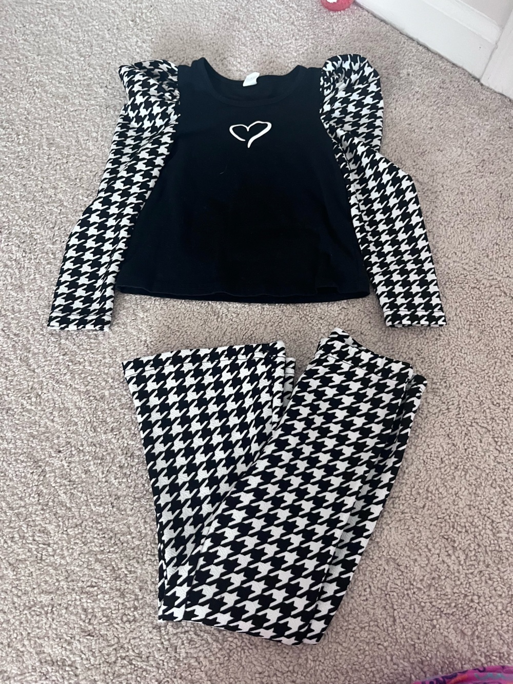 Black & White Houndstooth Two-Piece Set